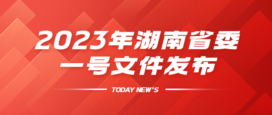 重磅！2023年湖南省委一号文件发布：建设宜居宜业和美乡村